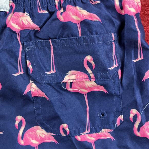 Spicy Tuna Swim Trunks Shorts Boys 14 Blue Flamingo Print Lined New With Tags - Picture 8 of 9